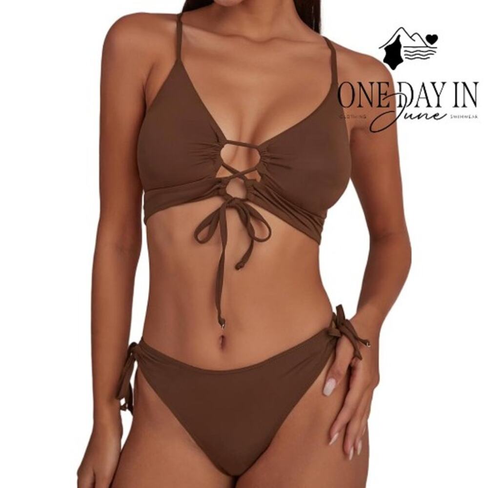 Chyrii Strappy Tise Side Bikini Swimsuit Size L